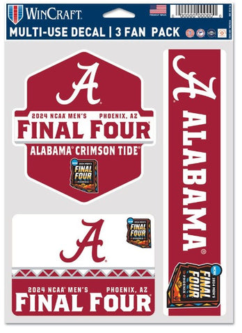 2024 Final Four West Champ Alabama Crimson Tide 3 Fan Pack Decal