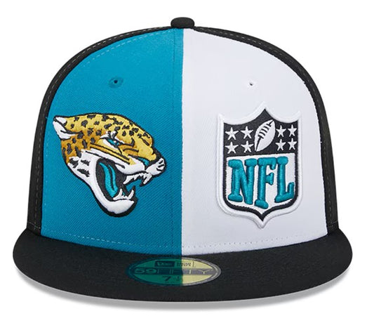 Jacksonville Jaguars New Era 59Fifity Teal/Black 2023 Sideline Fitted Hat