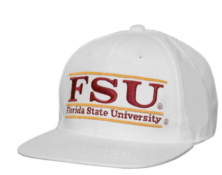Florida State Seminoles vintage bar snapback hat with structured crown and flat visor