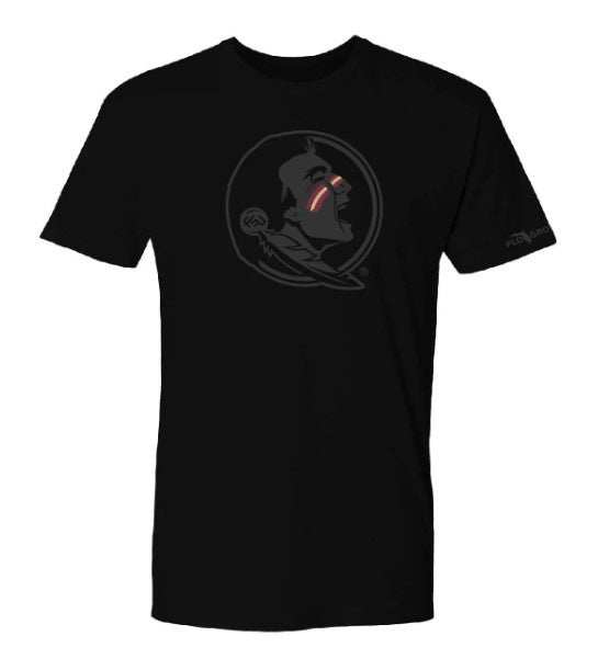 Florida State Seminoles FloGrown Blackout Tee in black with team logo, soft cotton fabric and relaxed fit