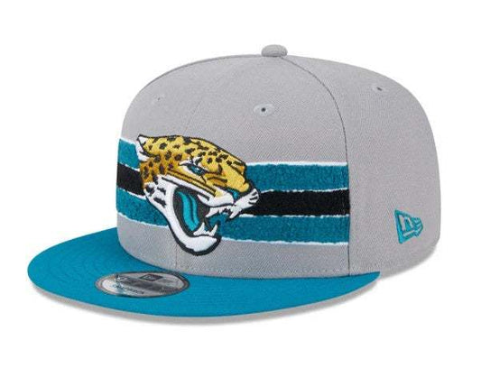 Jacksonville Jaguars New Era 9Fifty Band Lift Pass Adjustable Snapback Hat - officially licensed fan gear