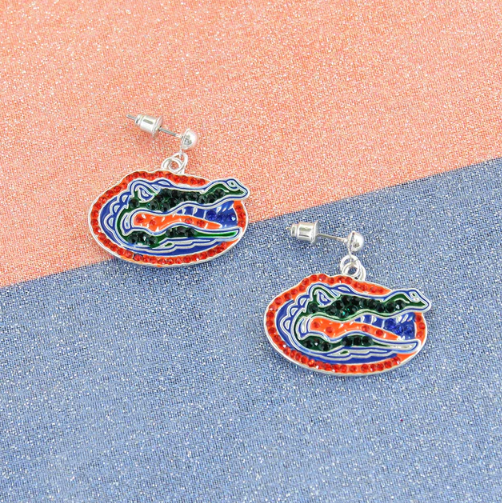 University of Florida Gators Seasons Jewelry Crystal Gator Head Earrings