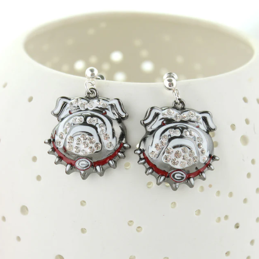 University of Georgia Bulldogs Seasons Jewelry Crystal Logo Earrings