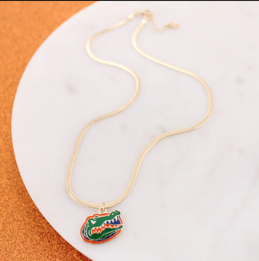 University of Florida Gators Seasons Jewelry Gold & Enamel Gator Head Necklace