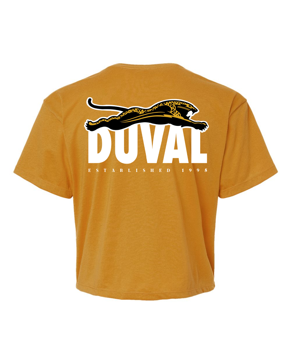 Leaping Jaguar Gold Crop Top - 1995 Iconic Fashion Statement for Women