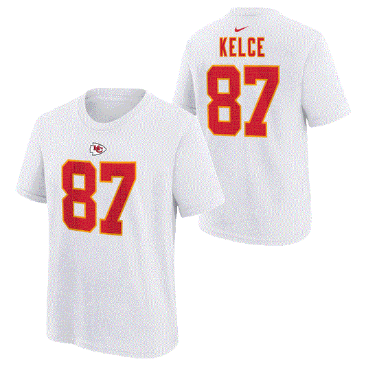 Travis Kelce Kansas City Chiefs Nike Player Name & Number T-Shirt - White Youth