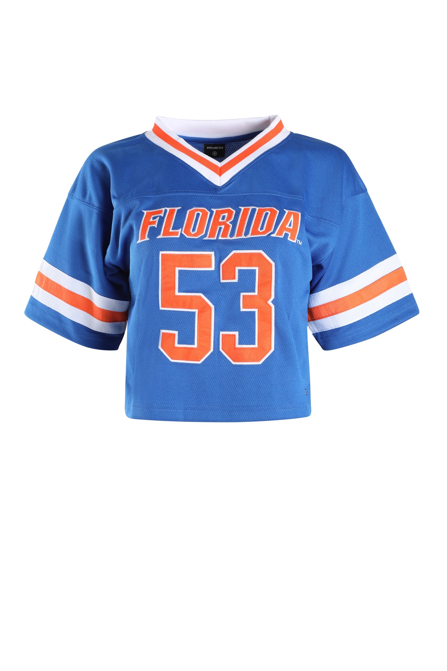Florida Gators Hype and Vice Ladies Royal Blue Cropped Football Jersey