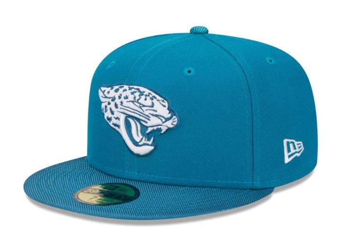Jacksonville Jaguars New Era Active Ballistic 59Fifty all teal fitted hat with flat visor and team logo