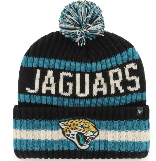 Jacksonville Jaguars '47Brand Bering Cuffed Knit Beanie with Pom