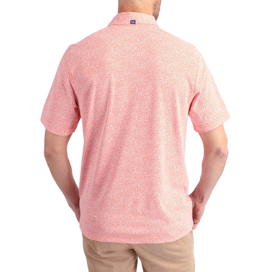 Florida Gators Cutter & Buck Virtue Eco Pique Botanical Print Recycled DryTec Polo Orange