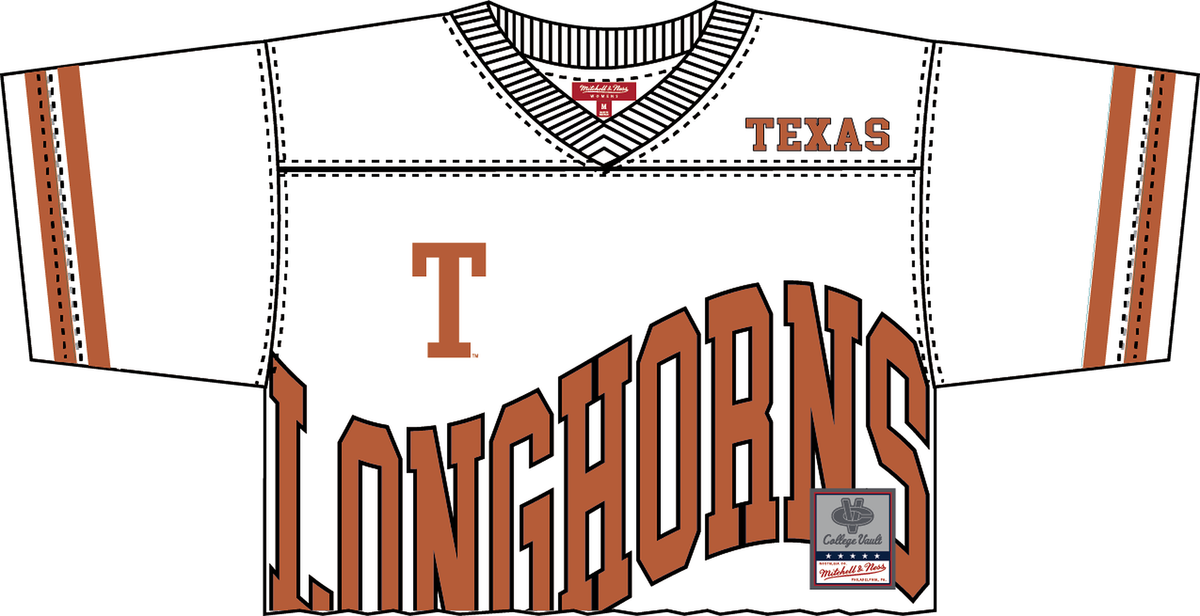 NCAA Texas Longhorns Mitchell & Ness Cropped Fashion White Jersey