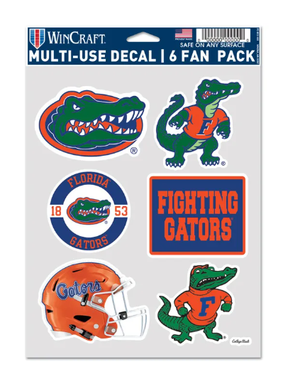 University of Florida Gators Wincraft Multi-Use Decal 6 Fan Pack