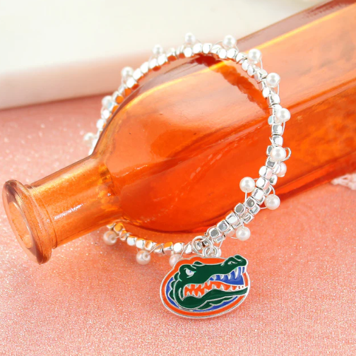 University of Florida Gators Seasons Jewelry Pearl Bracelet - Gator Head
