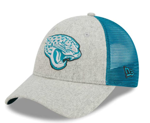 Jacksonville Jaguars New Era 9Forty Heather Gray/Teal Pop Trucker Adjustable Hat