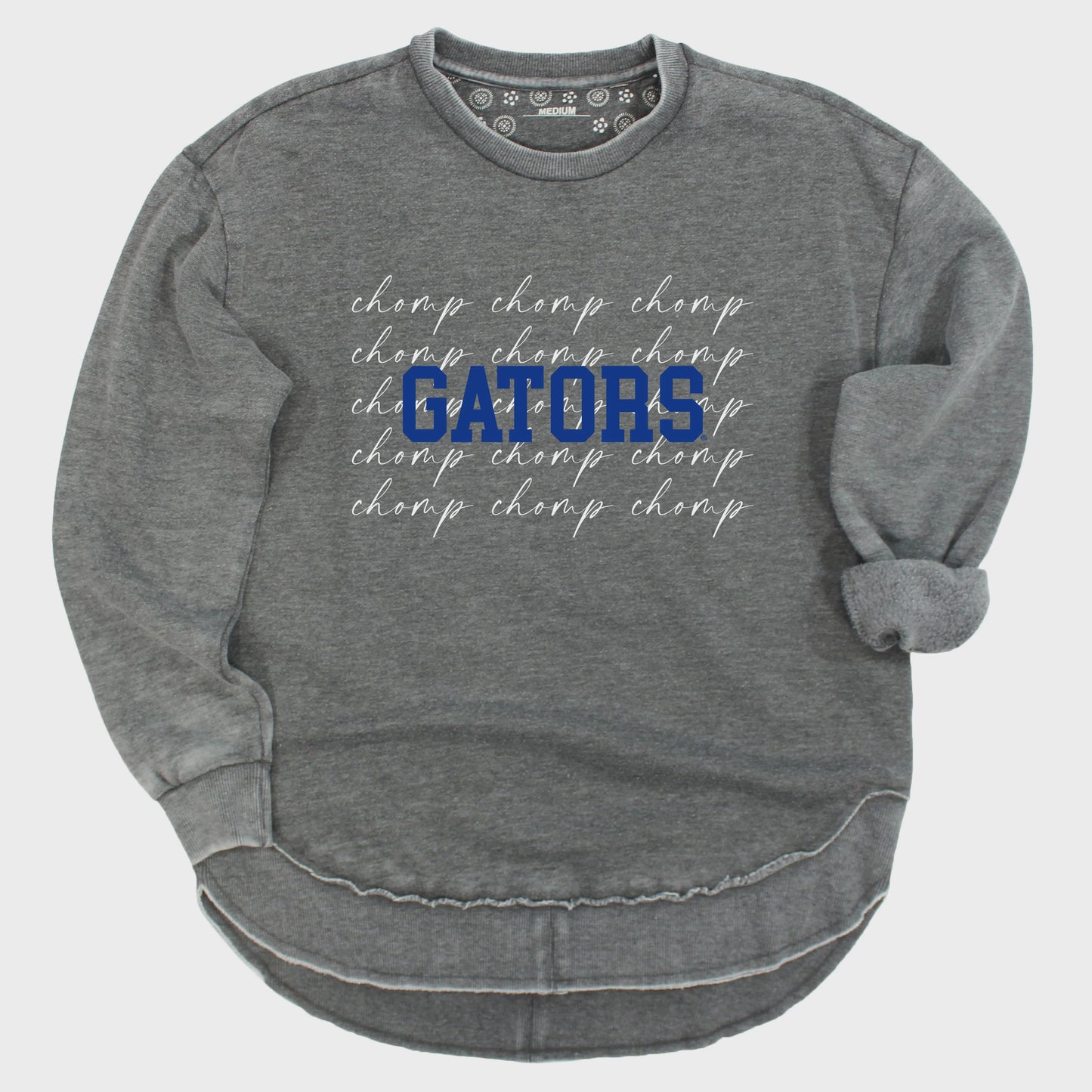 University of Florida Gators College Script Poncho Fleece Crew in Charcoal