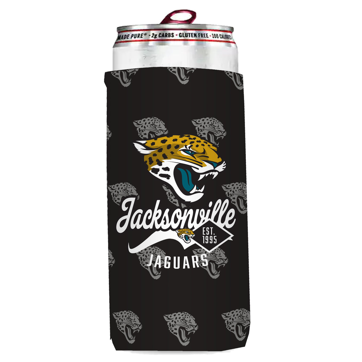 NFL Jacksonville Jaguars Logo Brands Insulated Shadow Slim Can Sleeve