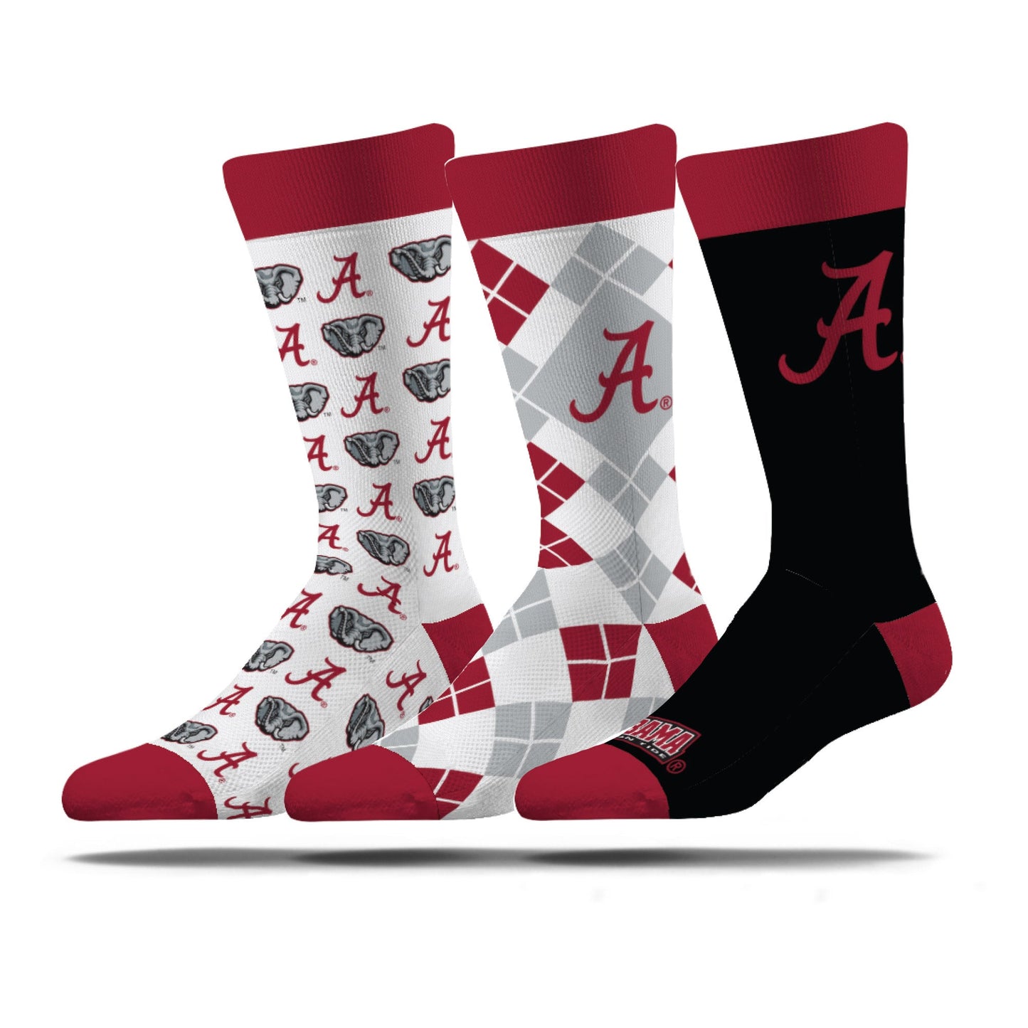 NCAA Alabama Crimson Tide Strideline Business Knit Crew 3-Pack Socks