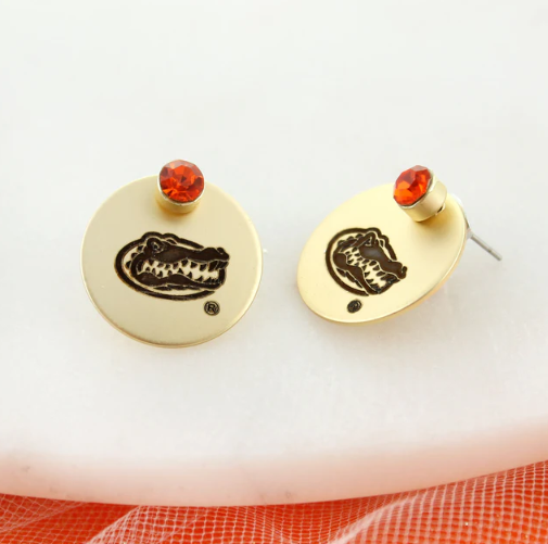 University of Florida Gators Seasons Jewelry Gold Disc Earrings