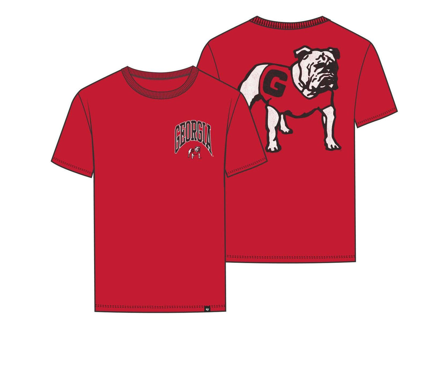 NCAA Georgia Bulldogs '47 Brand Arched Pass Franklin Red Tee