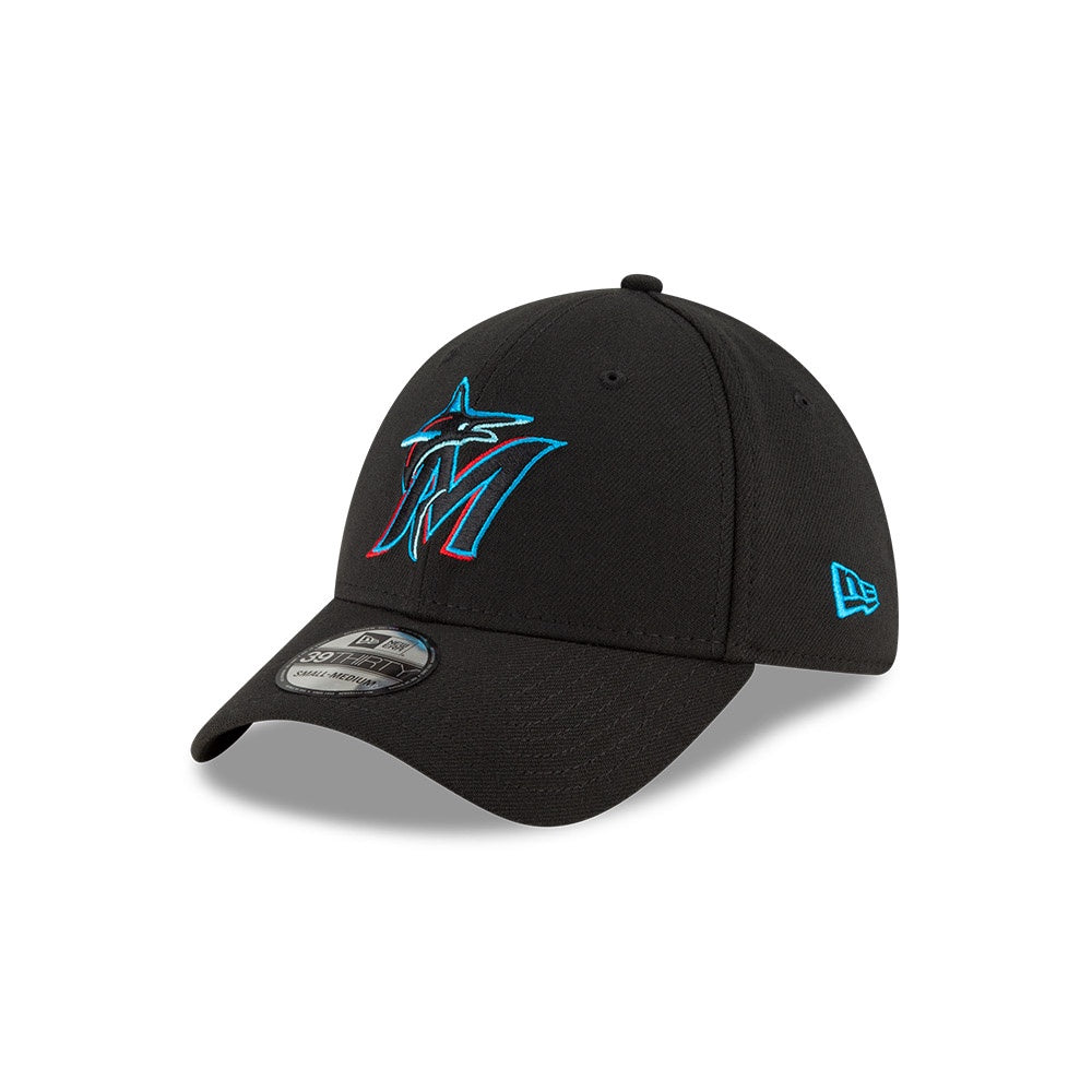 MLB Miami Marlins New Era Black Team Classic 39Thirty Flex Hat