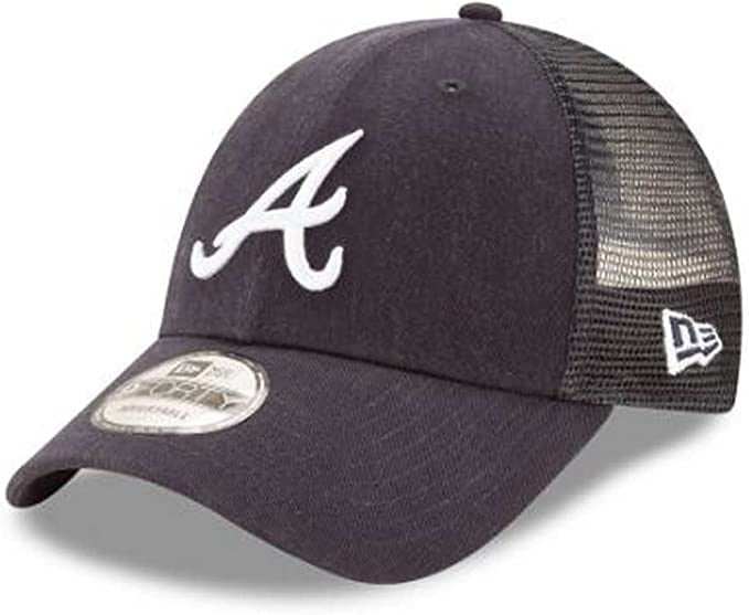 MLB Atlanta Braves Trucker 9Forty Adjustable Baseball Hat 940 11591214 Navy - officially licensed fan gear