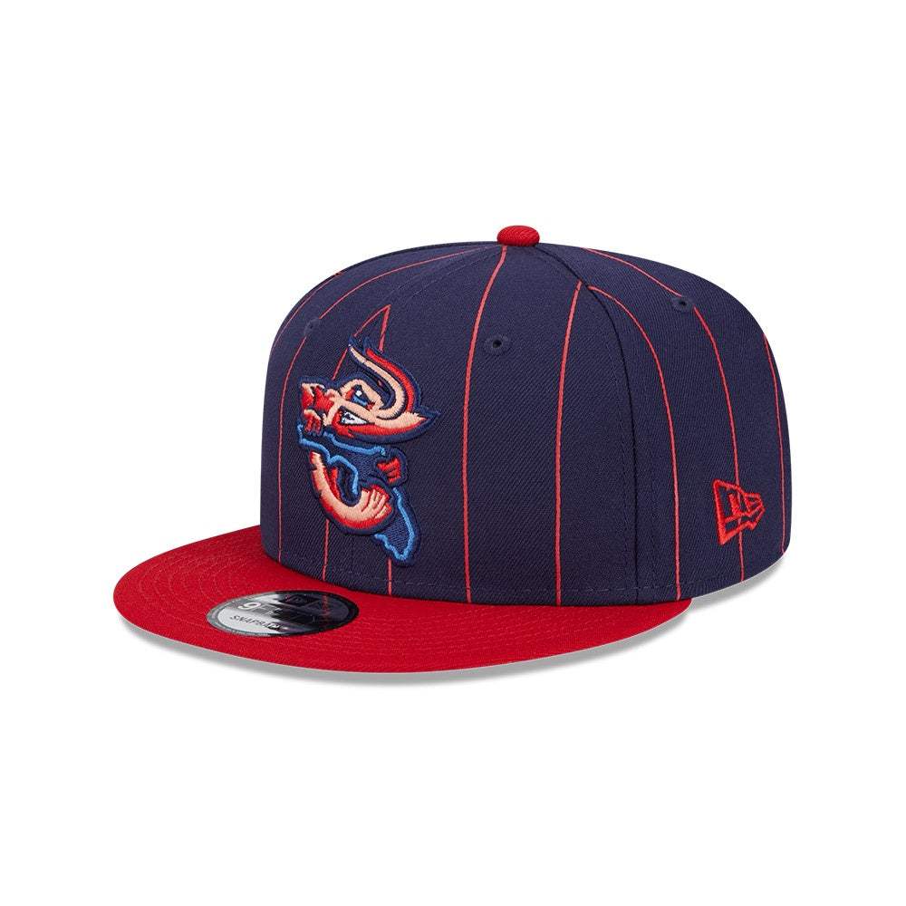 Jacksonville Jumbo Shrimp 9Fifty Vintage E1 Snapback navy and red baseball cap with team logo
