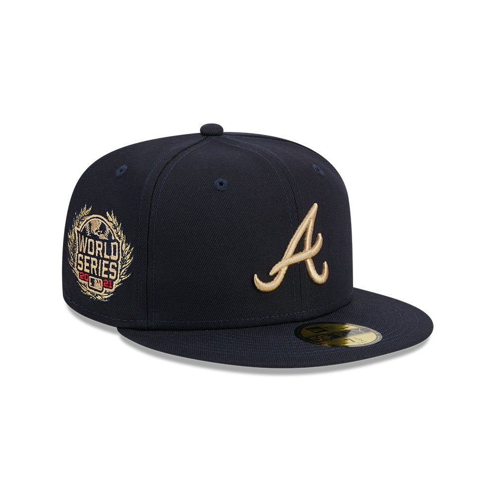 MLB Atlanta Braves Gold Sidepatch 59FIFTY Snapback