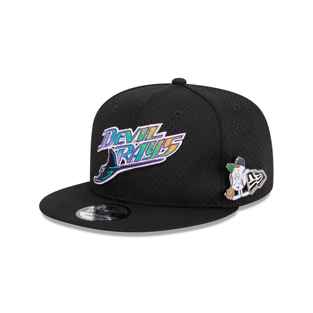 Tampa Bay Devil Rays New Era 9Fifty Post-Up Pin Black Snapback