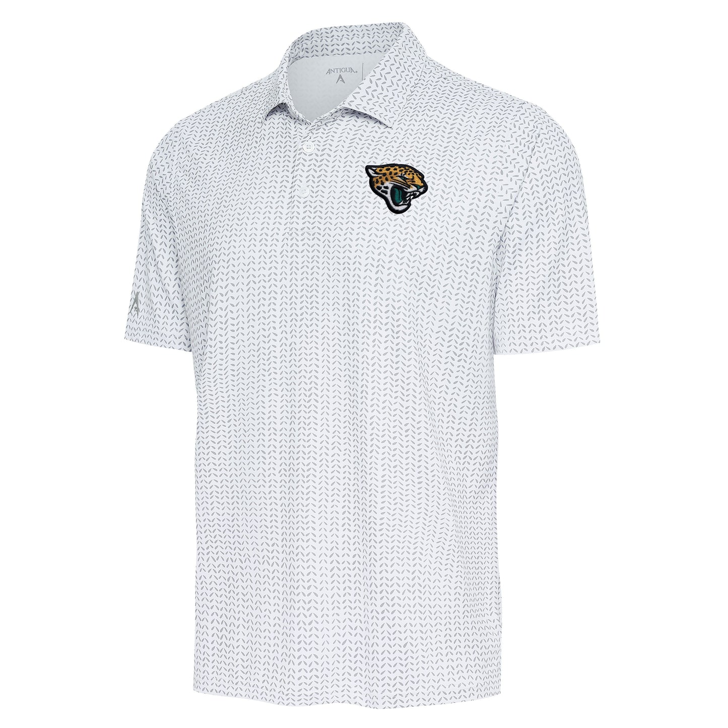 Jacksonville Jaguars men's white silver Antigua Mashie polo shirt with team logo