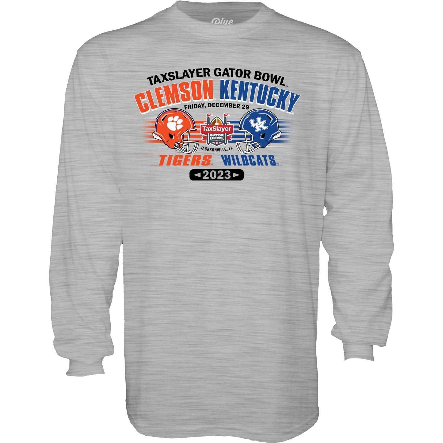 NCAA 2023 Gator Bowl Clemson vs Kentucky Grey Long Sleeve Tee - officially licensed fan gear