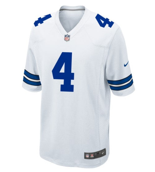 NFL Dallas Cowboys Dak Prescott #4 Nike White Game Replica Jersey - officially licensed fan gear