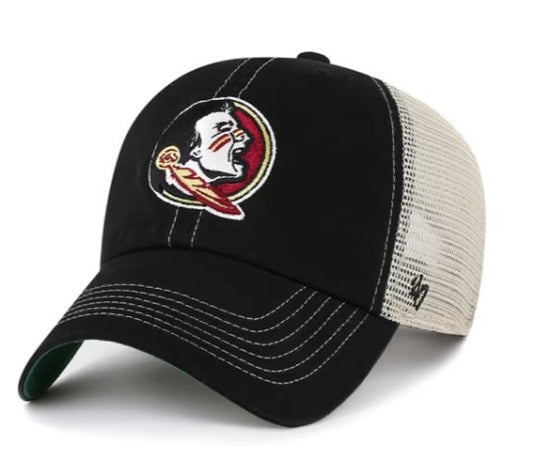NCAA 47 FLORIDA STATE SEMINOLES TRAWLER CLEAN UP ADJUSTABLE HAT - BLACK
