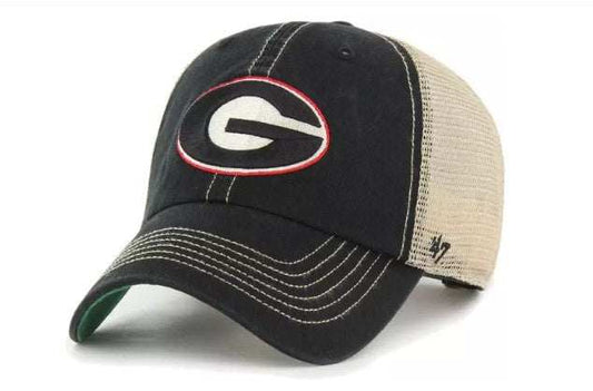 NCAA ‘47 Men's Georgia Bulldogs Black Trawler Clean Up Adjustable Hat - officially licensed fan gear