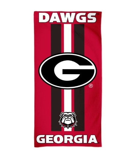 NCAA GEORGIA BULLDOGS FIBER BEACH TOWEL 9LB 30" X 60"