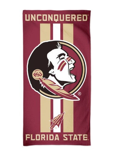 NCAA FLORIDA STATE SEMINOLES FIBER BEACH TOWEL 9LB 30" X 60"