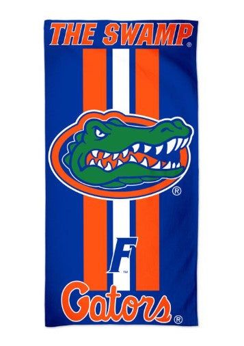 NCAA FLORIDA GATORS FIBER BEACH TOWEL 9LB 30" X 60" - officially licensed fan gear