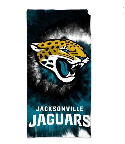 NFL Jacksonville Jaguars Tie Dye Spectra Beach Towel 30" x 60" - officially licensed fan gear