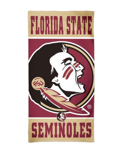 NCAA FLORIDA STATE SEMINOLES VERTICAL SPECTRA BEACH TOWEL 30" X 60"