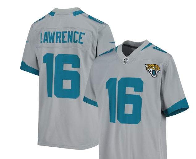 NFL Jacksonville Jaguars Youth Nike Trevor Lawrence Silver Inverted Game Jersey - officially licensed fan gear