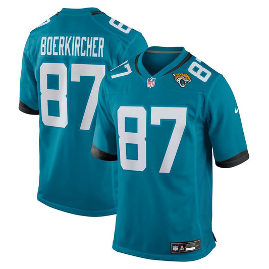 Nate Boerkircher Jacksonville Jaguars Nike Game Jersey, teal, number 87