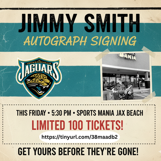 DUUUVAL! Jimmy Smith Autograph Signing is This Friday, 10/10/25 at Sports Mania Jax Beach!