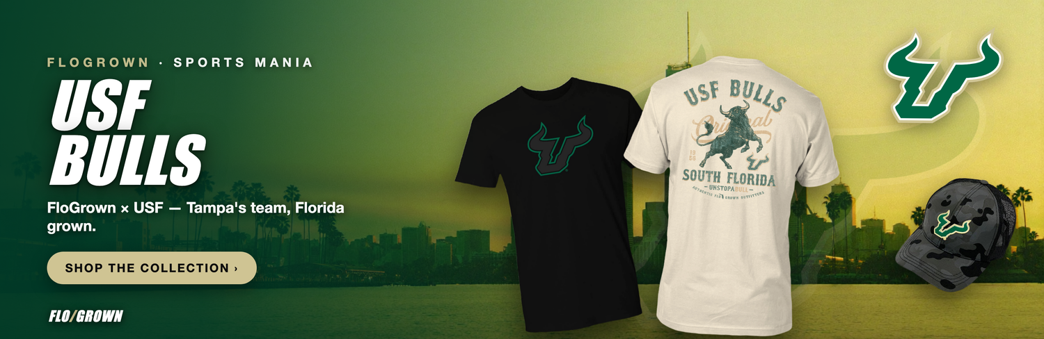 FloGrown USF Bulls tees and hats
