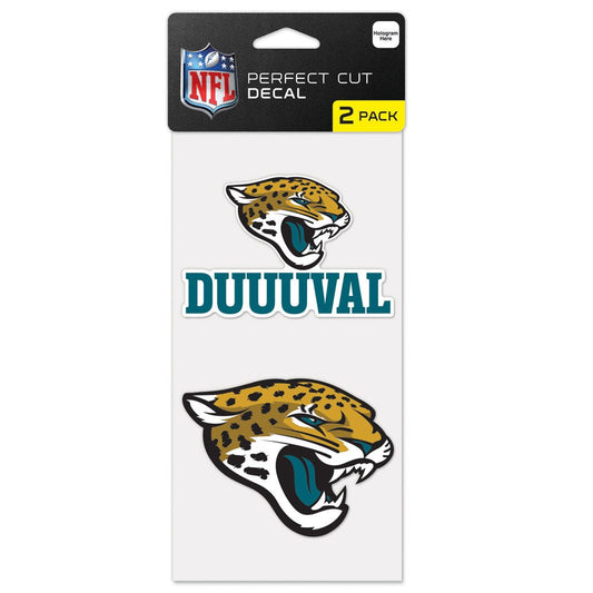 NFL Jacksonville Jaguars WinCraft Slogan Perfect Cut Decal Set of two 4"x4"