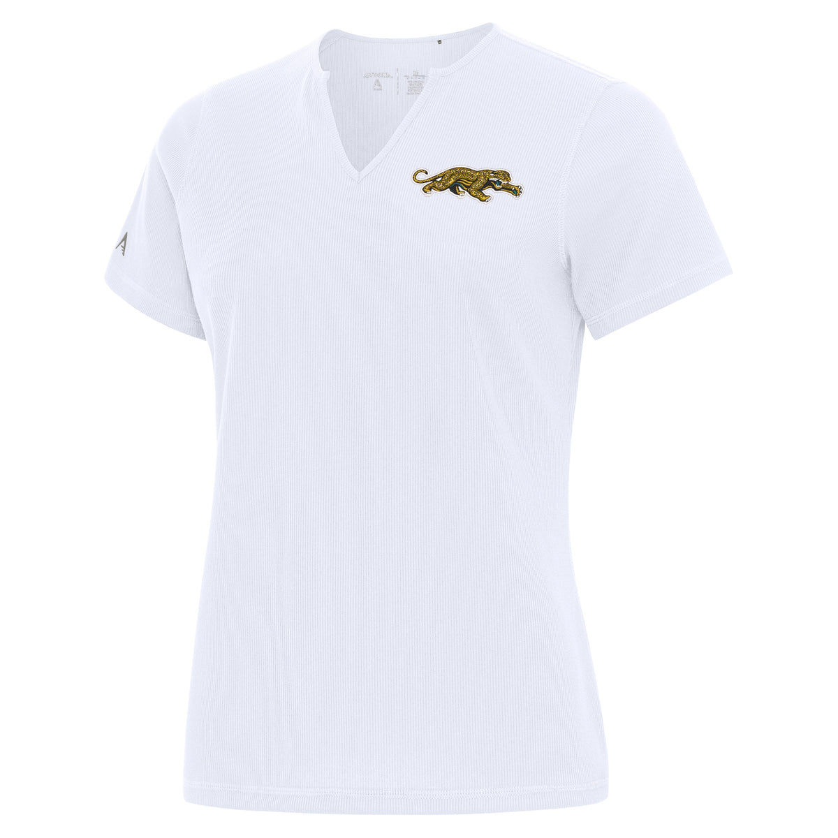 NFL Jacksonville Jaguars Antigua Ladies Vintage Traveler White Rib Top