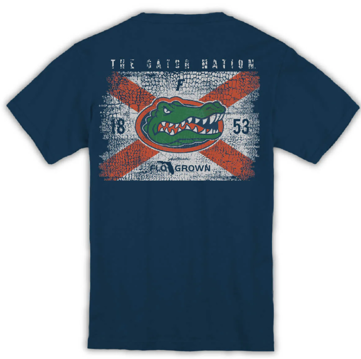 University of Florida Gators FloGrown Washed Flag Tee UF-103 - officially licensed fan gear