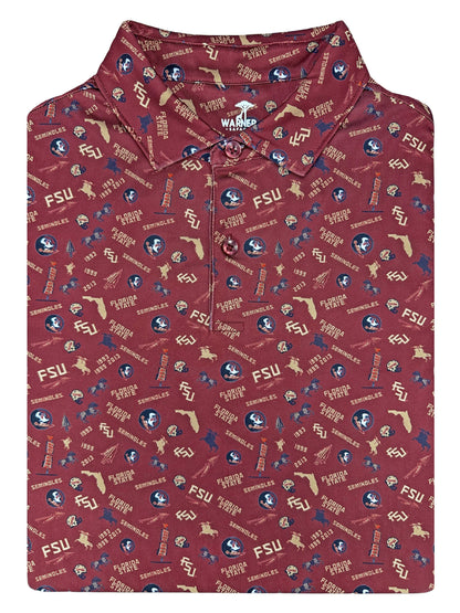 FSU Seminole Safari Print Polo — detail