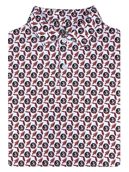 FSU Seminole Spear Print Polo — detail