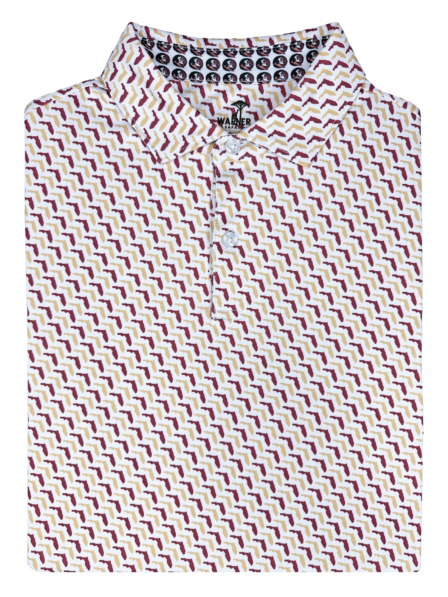 FSU Garnet & Gold State Pride Polo — detail