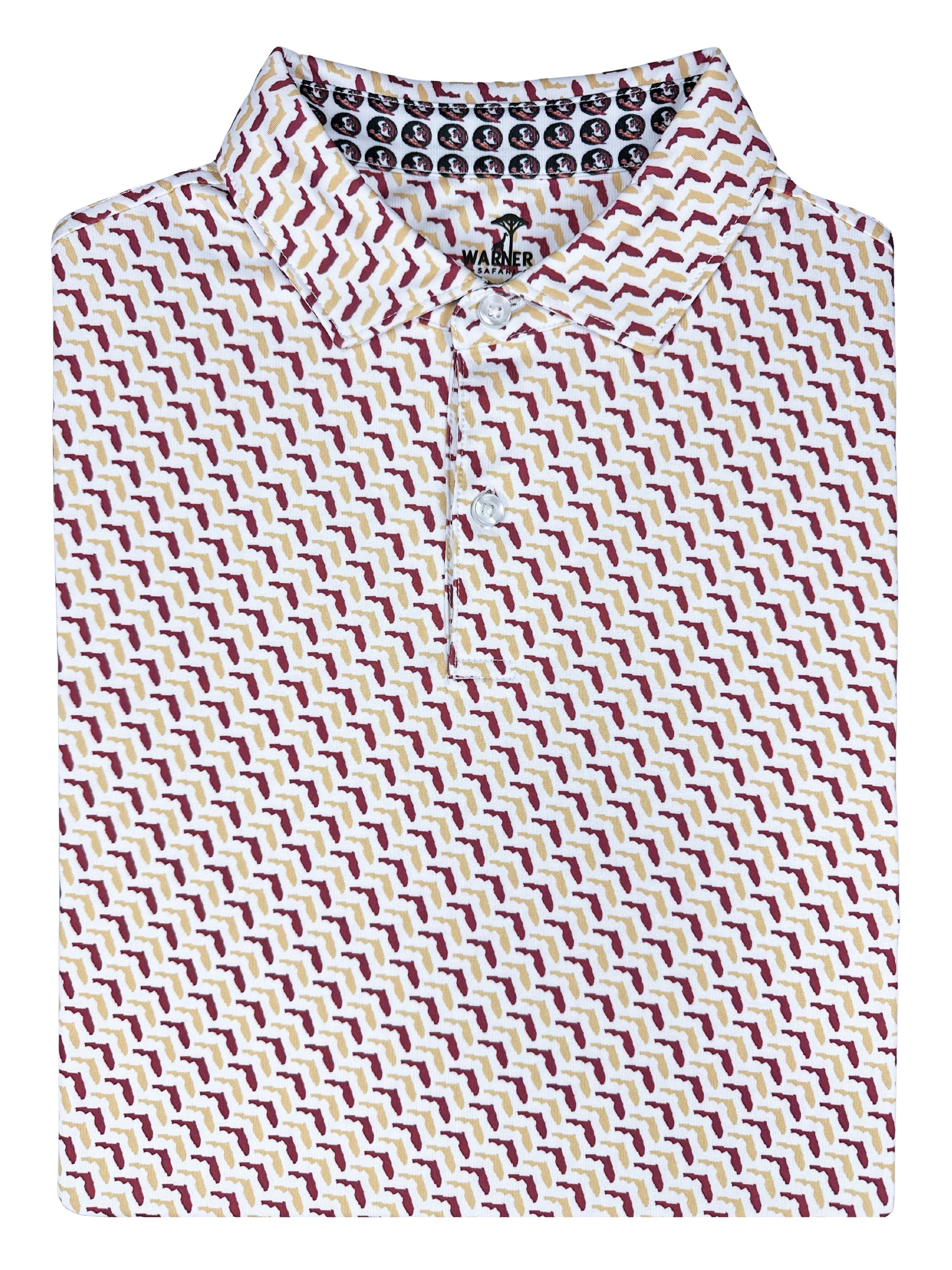 FSU Garnet & Gold State Pride Polo — detail
