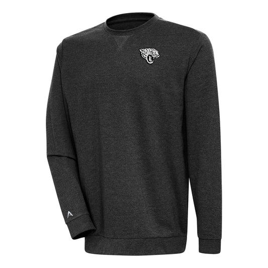 NFL Jacksonville Jaguars Reward Crew Black Heather Silver Reflective Logo By Antigua